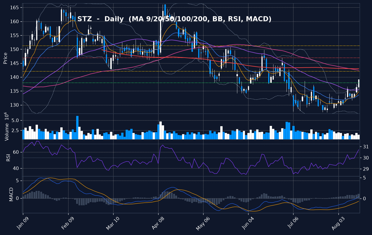 STZ daily chart